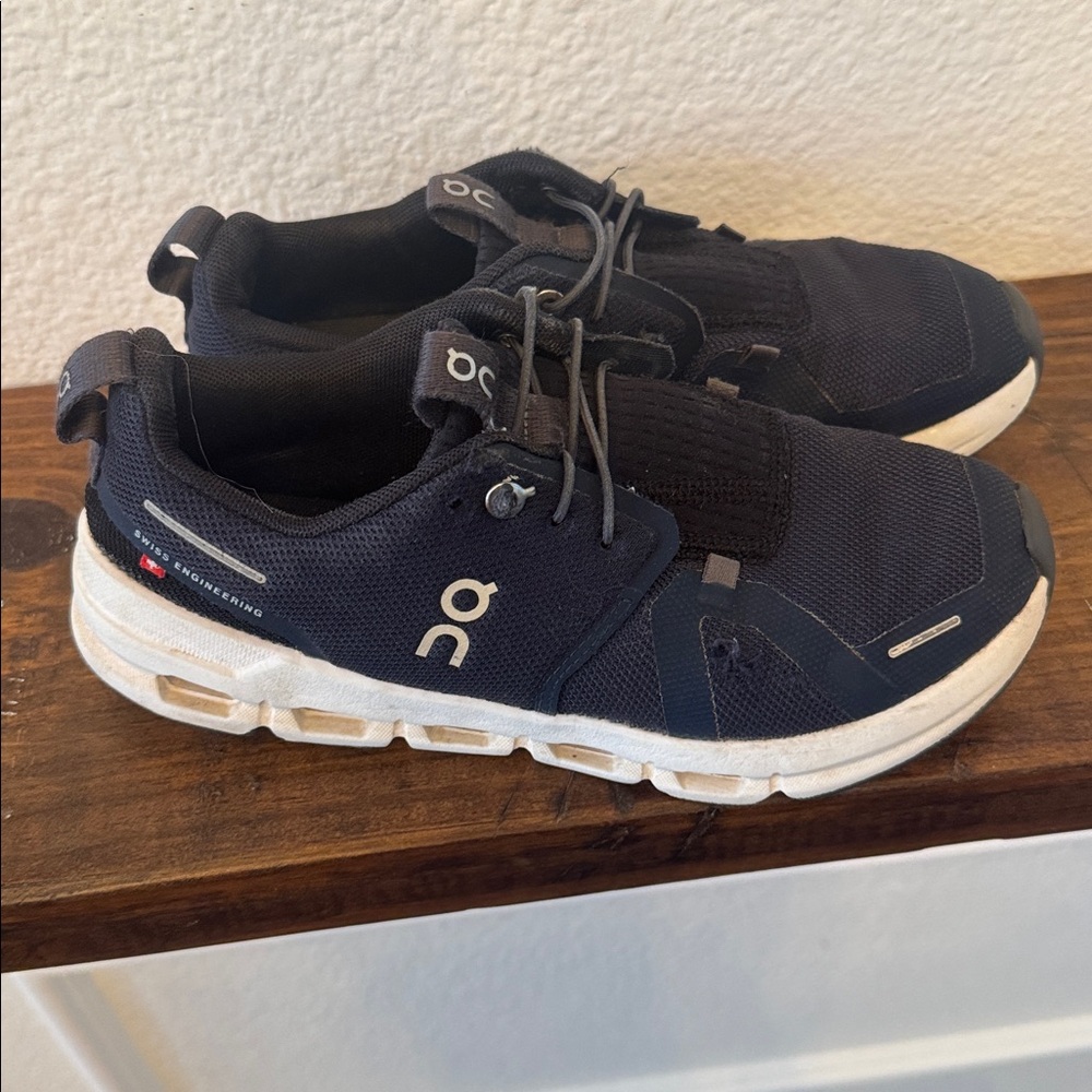 On Running Navy and White Athletic Shoes